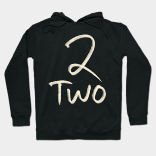 Hand Drawn Number Letter 2 Two Hoodie